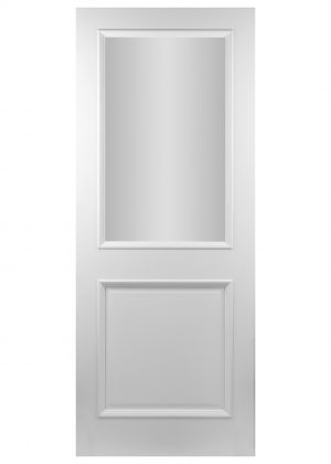 42mm Albany Bolection 1 Panel & 1 Glass Glazed White Primed