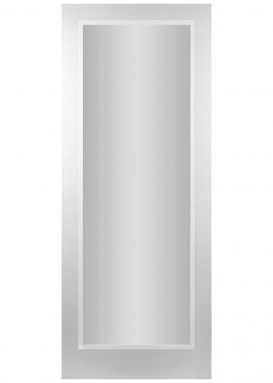42mm Cheshire White 1 Panel Shaker Glass Pre-Glazed Frosted White Primed
