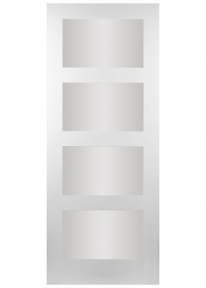 42mm Columbus White 4 Panel Glass Glazed White Primed