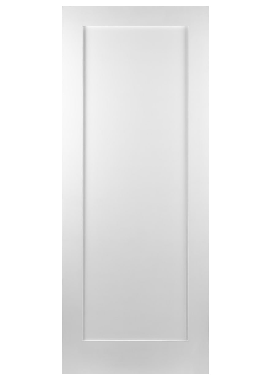 42mm Hampton White 1 Panel Shaker Unstepped White Primed