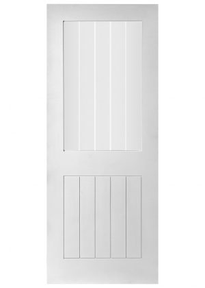 42mm Nevada White 1 Panel & 1 Glass Frosted Printed Glass White Primed