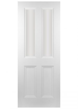 42mm Oxford White 2 Panel & 2 Glass Unglazed White Primed