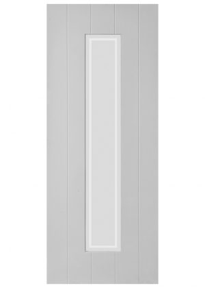 42mm Somerset Printed Frosted Glass Glazed White Primed