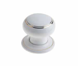 JC20 White Lined Porcelain Mortice Knob Furniture