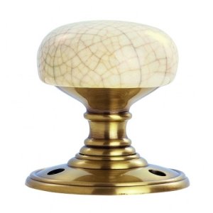 JC30AB Crackled Porcelain Knob
