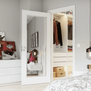 White Primed Door Déanta NM5GM Glass Mirror