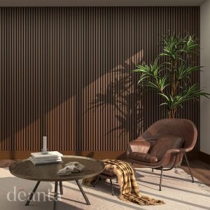 Déanta Walnut Immerse Acoustic Wall Panelling