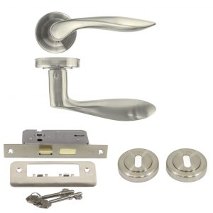 Aran Satin Nickel Door Hardware Set