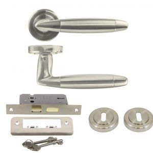 Barrow Satin Nickel Door Hardware Set
