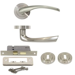 Copeland Satin Nickel Aluminium Door Hardware Set